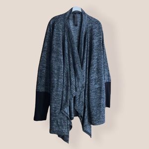 RBX heathered charcoal waterfall open cardigan 2X